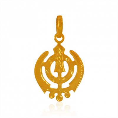 22K Gold Khanda Pendant ( Khanda Pendants )