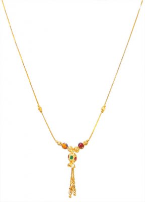 22k Gold Meenakari Dokia Chain  ( 22Kt Gold Fancy Chains )