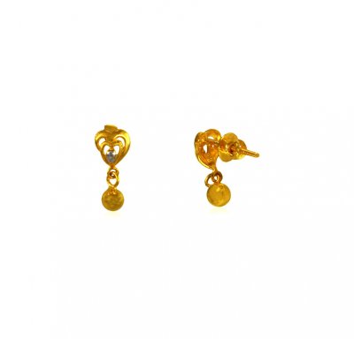 Designer 22K Gold Earrings ( 22 Kt Gold Tops )