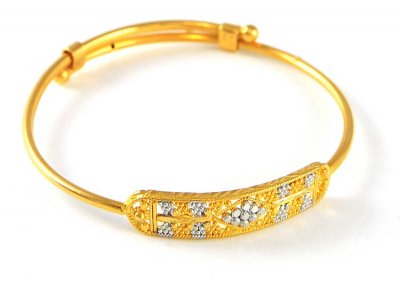 22kt Two Tone Baby Bangle ( Baby Bangles )