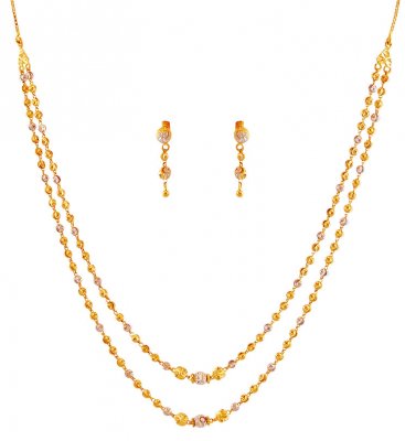 2 Tone Gold Layered Necklace Set ( Light Sets )