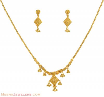 Necklace Earring Set (22K Gold) ( Light Sets )