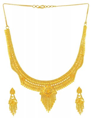 Gold Necklace and Earrings Set ( 22 Kt Gold Sets )