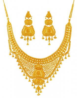 22K Gold Designer Necklace Set ( 22 Kt Gold Sets )