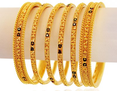 Filigree 22K Gold Bangles Set ( Set of Bangles )