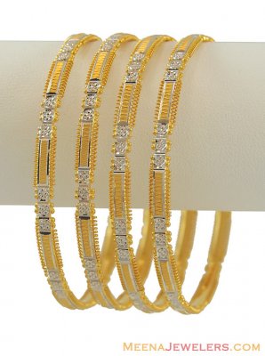 Gold 2Tone Bangle Set ( Set of Bangles )