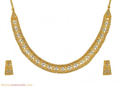 22K Two Tone Necklace Set ( Light Sets )