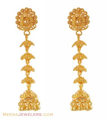 Gold Earrings with Hangings ( 22Kt Gold Fancy Earrings )