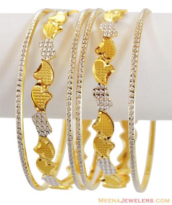 Exclusive Rhodium Bangles Set 22k  ( Two Tone Bangles )