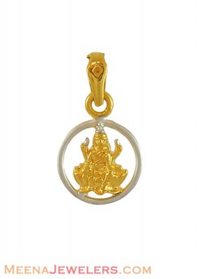22K Two Tone Laxmi Pendant ( Ganesh, Laxmi and other God Pendants )
