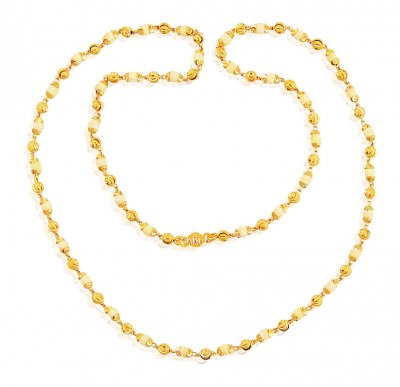 White Tulsi Mala 22K Gold ( 22Kt Long Chains (Ladies) )