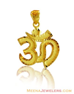 22K Yellow Gold Om Pendant ( Om Pendants )
