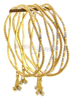 22Kt Gold Two Tone Bangles (2 Pcs) ( Two Tone Bangles )