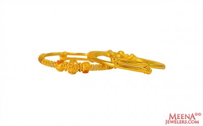 22k Gold Kids Kada (2 Pcs) ( Baby Bangles )