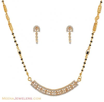 22Kt Signity Mangalsutra Set ( Gold Mangalsutra Sets )