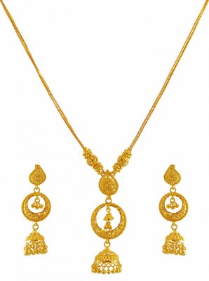 Fancy 22K Gold Necklace Set ( Light Sets )