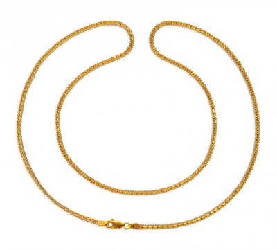 22Kt Gold Box Chain (24 In) - chpl22994 - US$ 1,770 - 22Kt Gold box ...