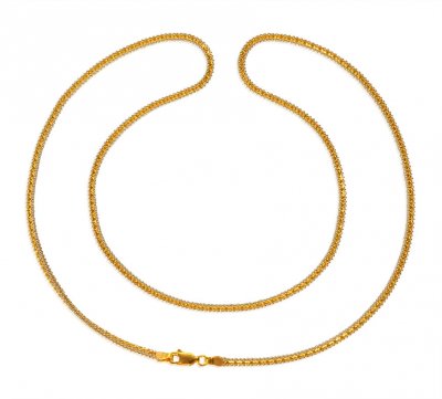 22Kt Gold Box Chain (24 In) ( Plain Gold Chains )