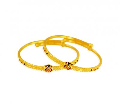 22 Karat Gold Meenakari Baby Kadas ( Baby Bangles )