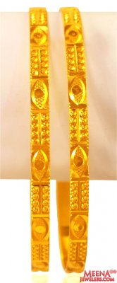 22kt Gold Machine Bangles (2 Pcs) ( Gold Bangles )