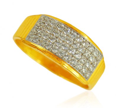 22 K Gold Cubic Zircon Mens Ring ( Mens Signity Rings )