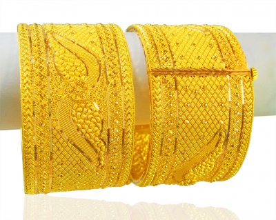 22K Gold Filigree Kada (2 PCs) ( Kadas )