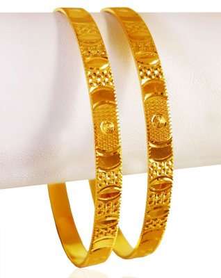 22kt Gold Machine Bangle (Set of 2) ( Set of Bangles )