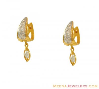 22k Clip On Earrings With Dangling ( Clip On Earrings )