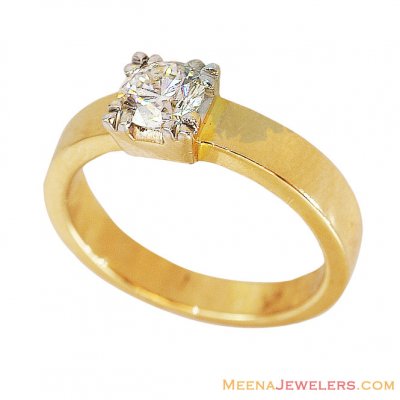 Designer Solitaire Diamond Ring 18K ( Diamond Rings )