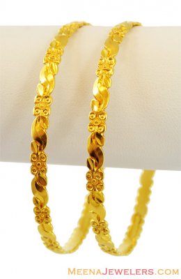 22k Yellow Gold Bangles(2Pcs) ( Gold Bangles )