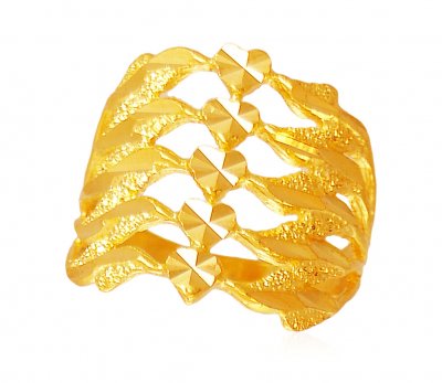 Fancy Gold Shine Ladies ring 22k  ( Ladies Gold Ring )