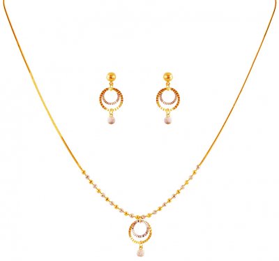 Fancy Balls Gold Necklace Set ( Light Sets )