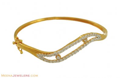 22k Fancy Kada (Signity Studded) ( Stone Bangles )