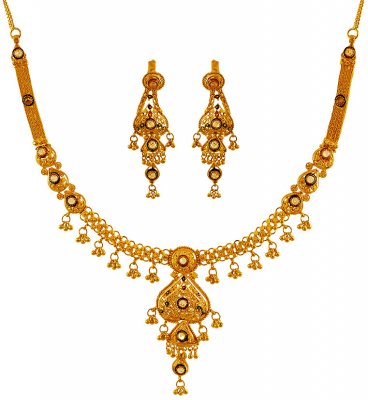 22K Exclusive Gold Necklace Set ( 22 Kt Gold Sets )