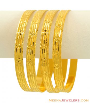 22K Yellow Gold Bangles ( Set of Bangles )