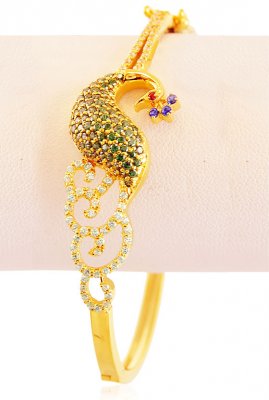 22k Signity Peacock Bangle ( Stone Bangles )