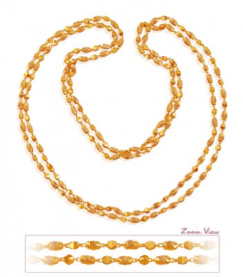 22k Double Layered White Tulsi Mala ( 22Kt Long Chains (Ladies) )