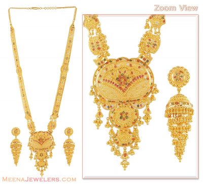 22Kt Gold Three Tone Patta Set ( Bridal Necklace Sets )