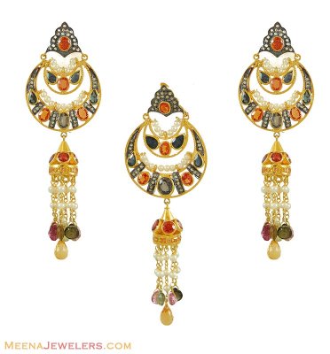 Nizam Diamond Pendant Set ( Diamond Victorian Jewelry )