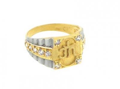 22k Two Tone Mens Ring ( Religious Rings )