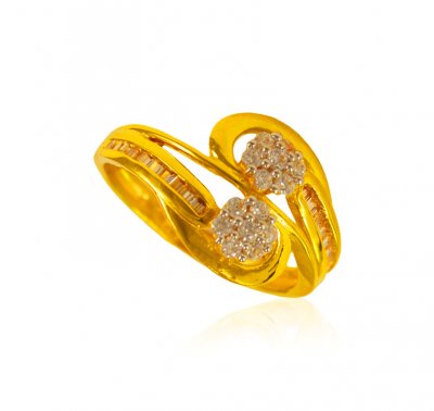 22k Gold CZ Ring ( Ladies Signity Rings )