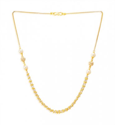 22K Gold Two Tone Chain ( 22Kt Gold Fancy Chains )