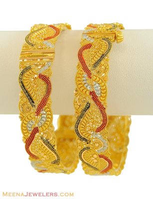 22K Tricolor Kada (2 pcs) ( Kadas )