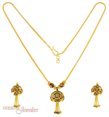 22K Gold Necklace Set ( Gold Designer Sets )