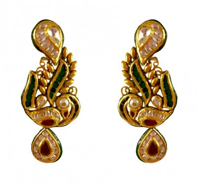 22KT Gold Antique Earrings ( 22Kt Gold Fancy Earrings )