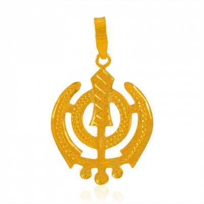 22K Gold Khanda Pendant ( Khanda Pendants )