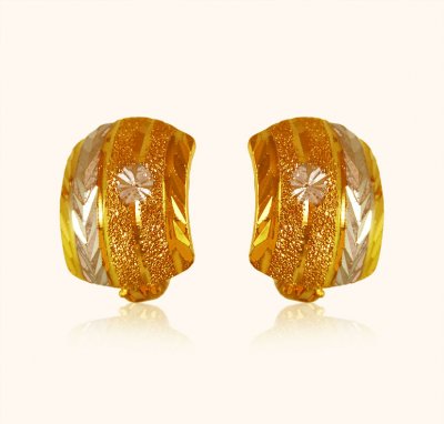 22karat Gold Two Tone Clipons ( Clip On Earrings )