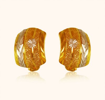 22karat Gold Two Tone Clipons ( Clip On Earrings )