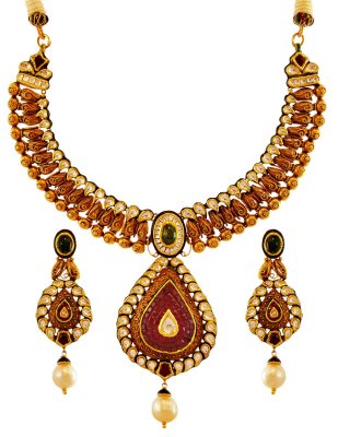 Exclusive Antique Gold Necklace Set ( Antique Necklace Sets )