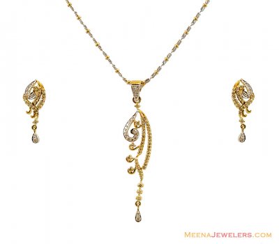 18K Fancy Diamond Pendant Set ( Diamond Pendant Sets )